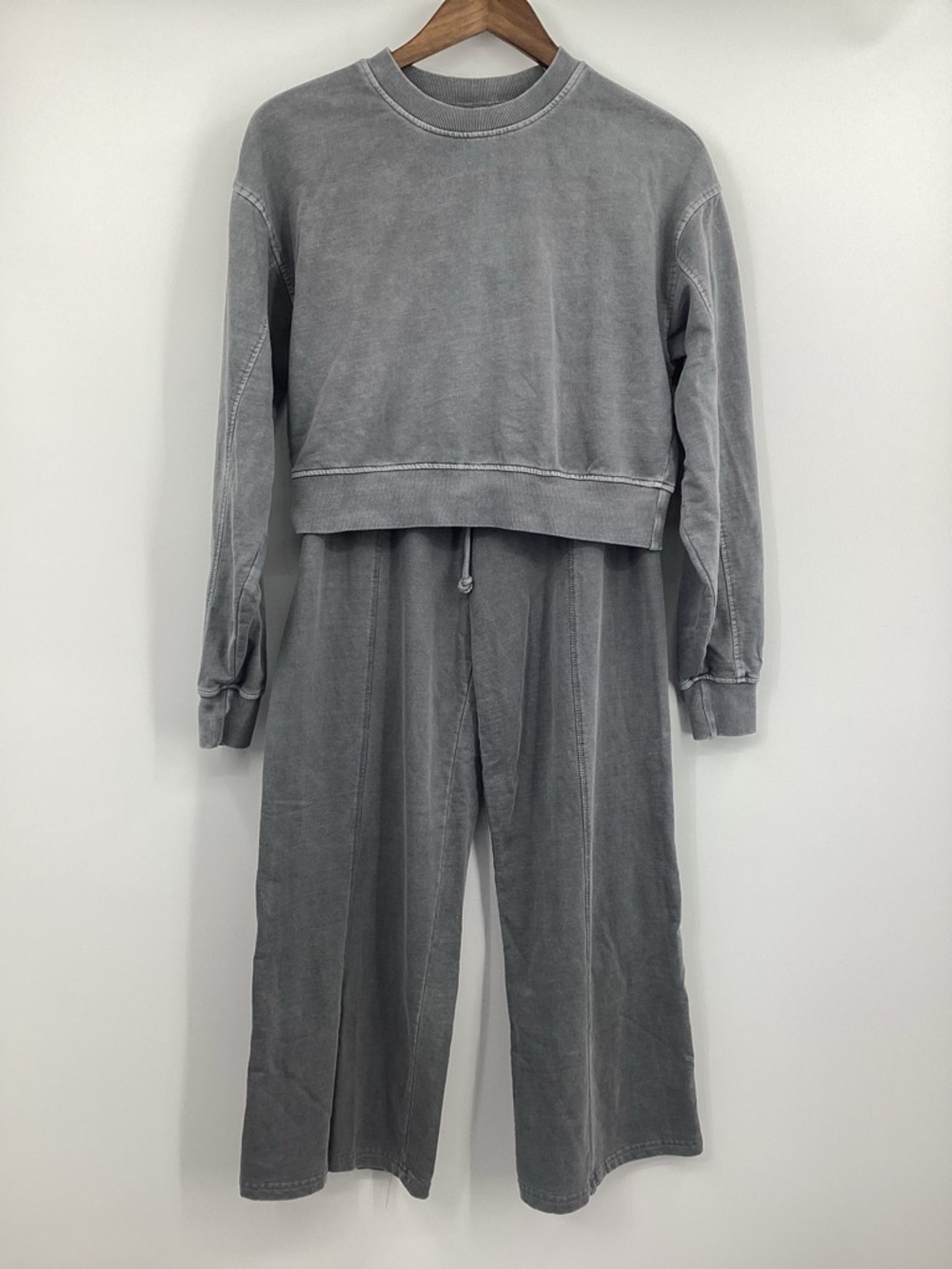 Sunday Washed Gray Crewneck Sweatshirt